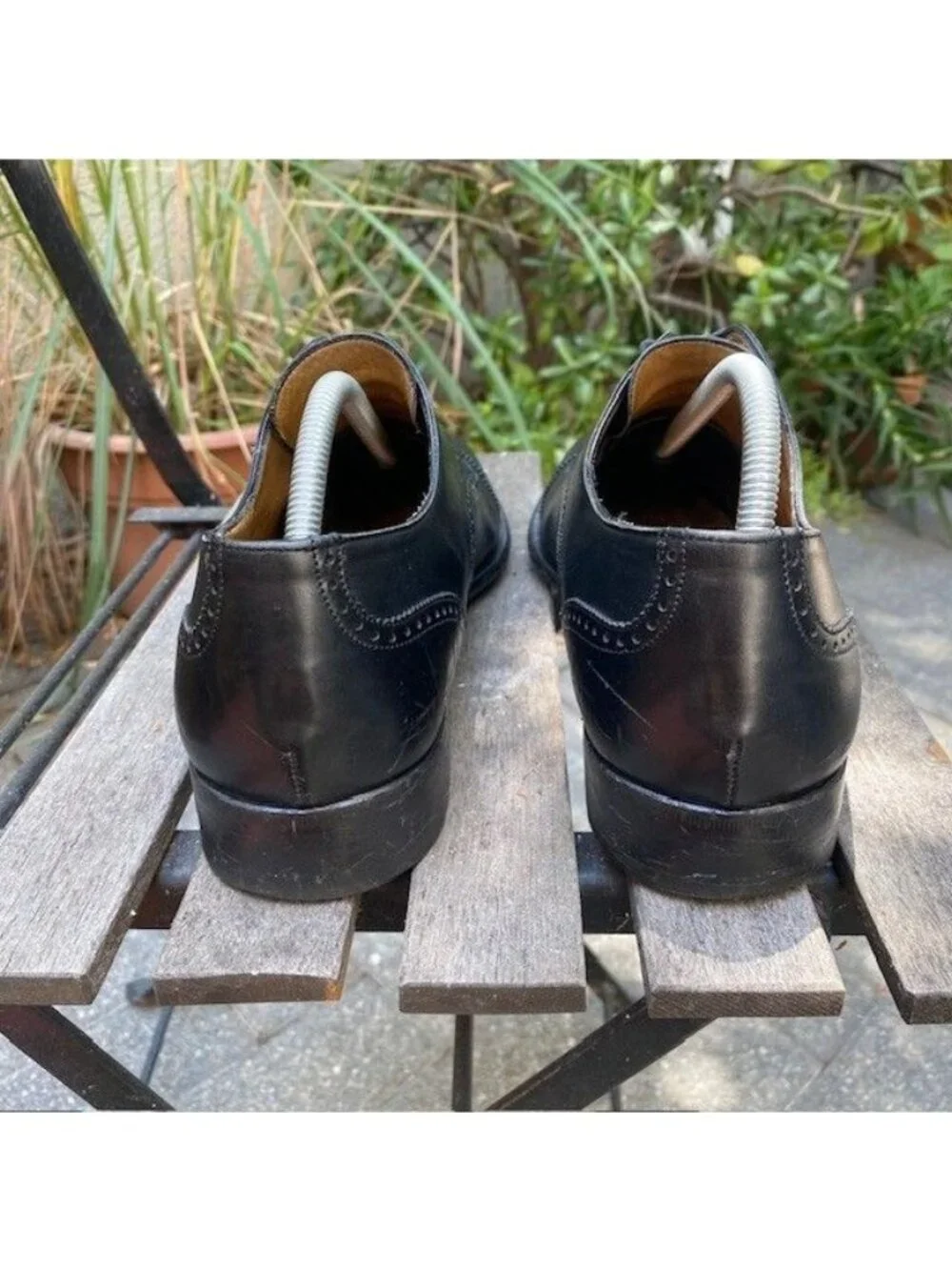 Cole Haan City Cap Top Derby Black Leather Shoe Men's Size 10D Made In Italy
